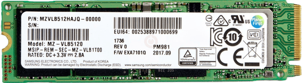 Samsung PM981 Gen3 M.2 NVMe 512GB - MZVLB512HAJQ (Pre-owned)